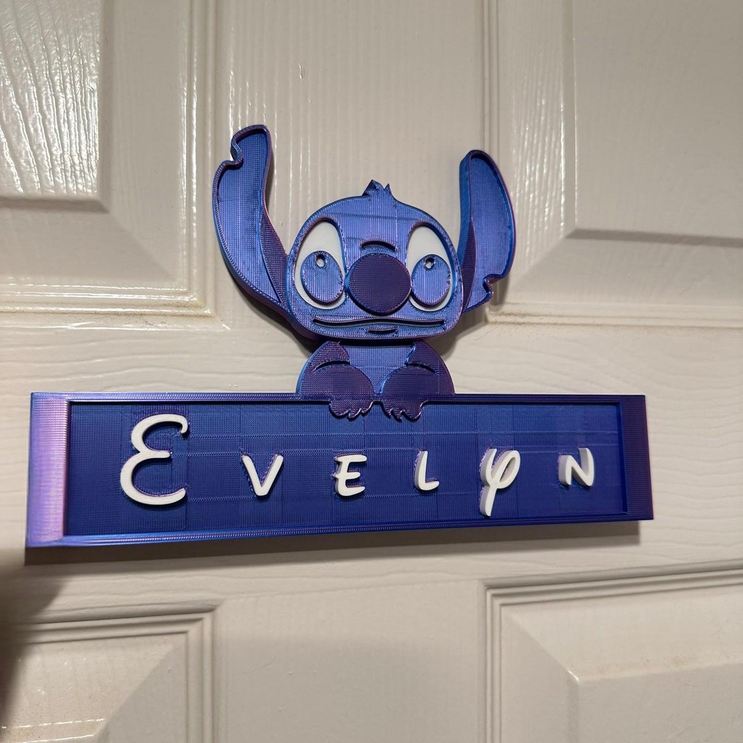 🔵💜 Personalised Stitch Name Sign 14 or 22.5cm