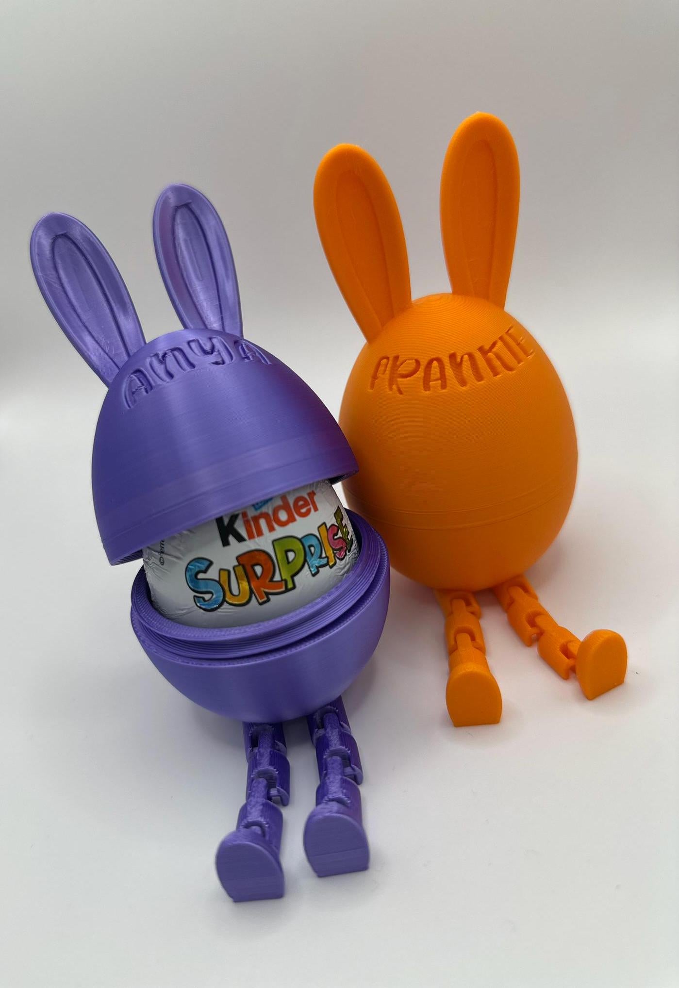 🐰🥚 Engraved Articulated Kinder Egg Holder, Easter Egg Holder