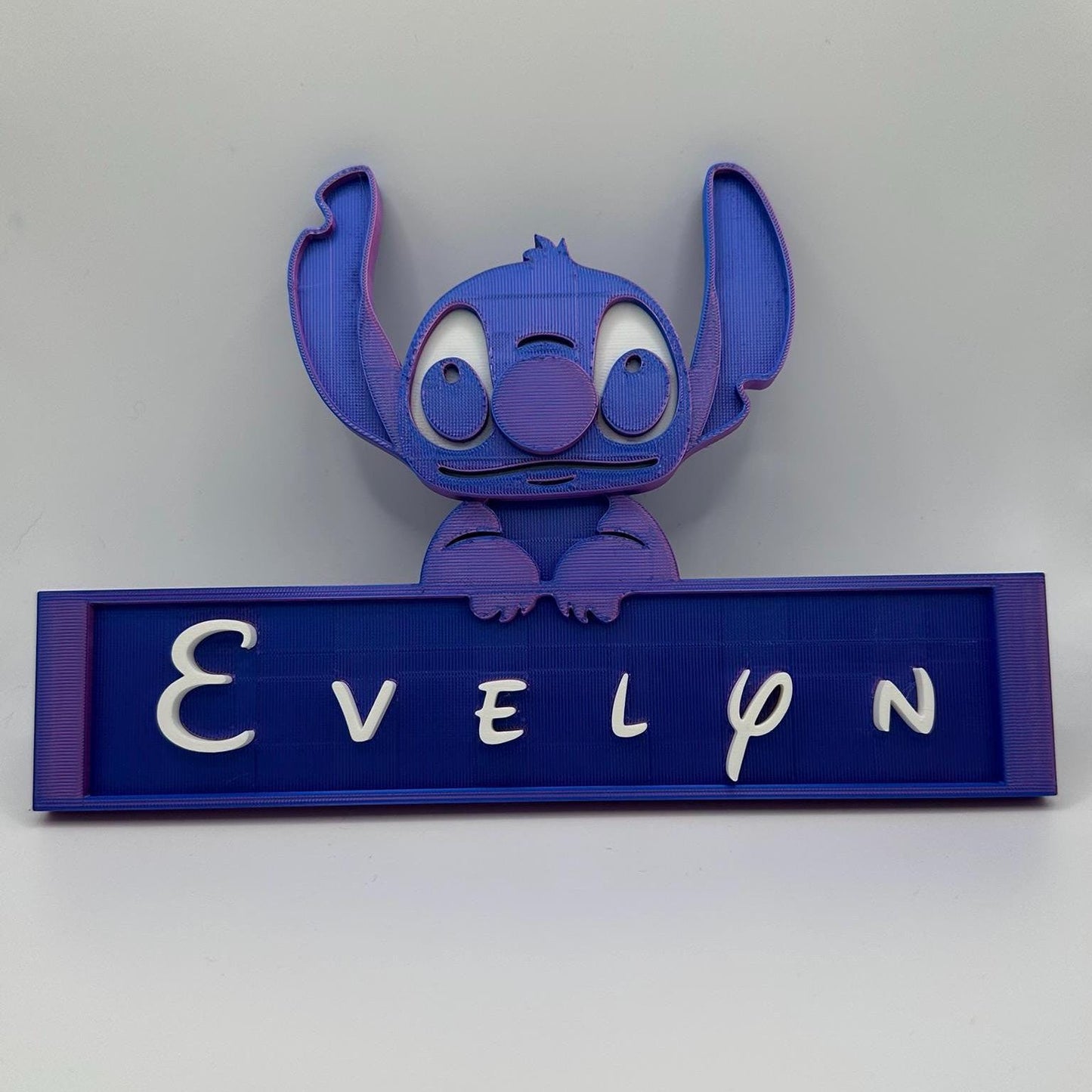 🔵💜 Personalised Stitch Name Sign 14 or 22.5cm