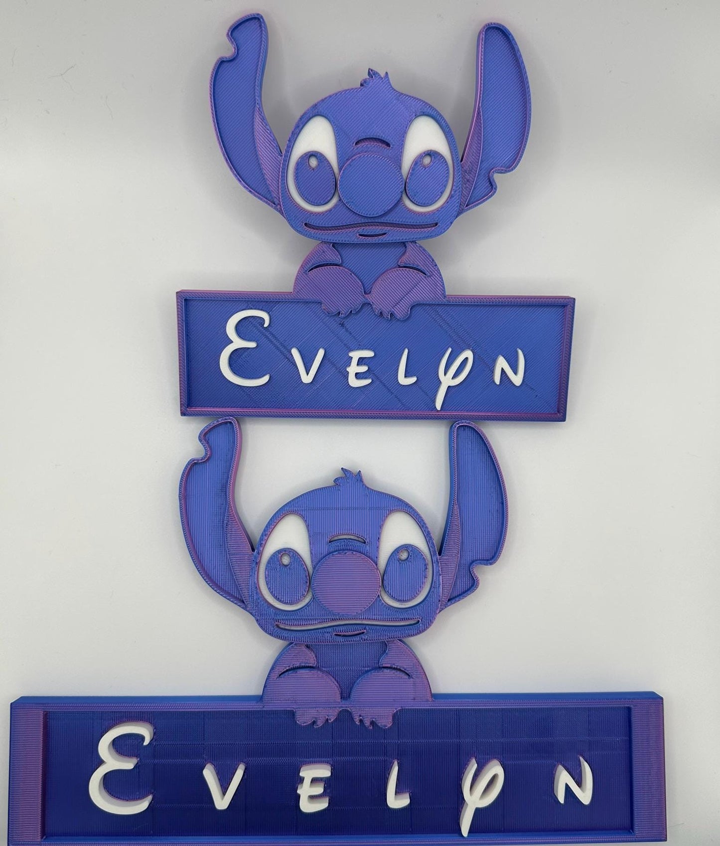 🔵💜 Personalised Stitch Name Sign 14 or 22.5cm