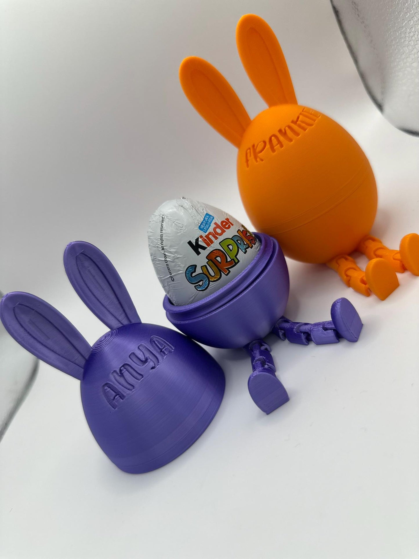 🐰🥚 Engraved Articulated Kinder Egg Holder, Easter Egg Holder