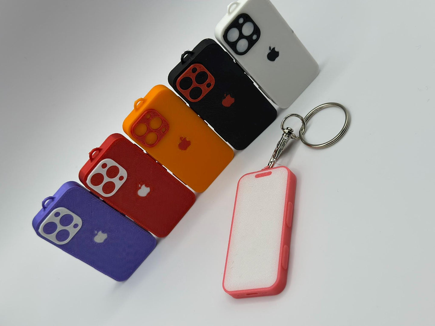 📱 Personalised Mini Apple iPhone 16 Keychain, Two-Tone, 13 Different Colours