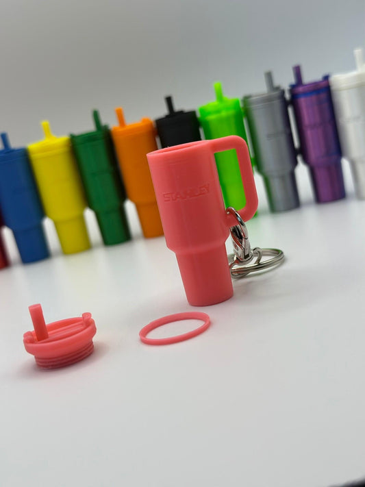 🥤 Miniature Stanley Tumbler Keychain 15 Colours with Removable Lid